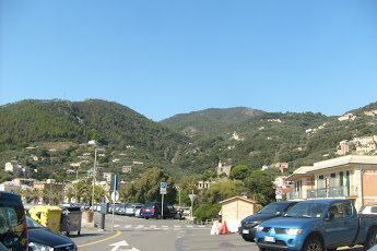 Il tratto di ciclabile in comune con il parcheggio di Bonassola