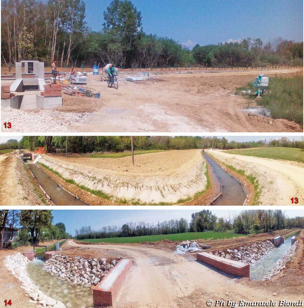 Una zona dove la pista ciclabile non è prevista, i vari ponti che vediamo sono in funzione per i mezzi agricoli