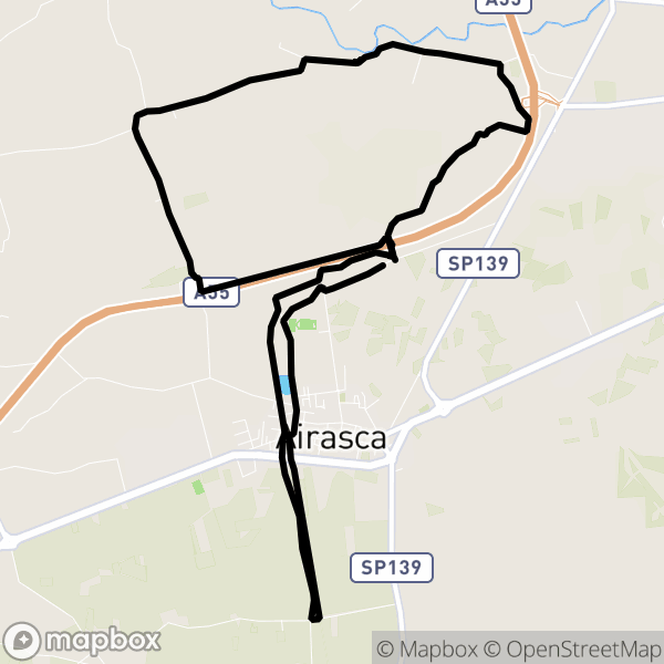 Airasca - mappa percorso ciclabile - bici / mountain bike